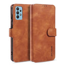 For Samsung Galaxy A32 4G DG.MING Retro Oil Side Horizontal Flip Leather Case with Holder & Card Slots & Wallet(Brown)