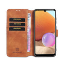 For Samsung Galaxy A32 4G DG.MING Retro Oil Side Horizontal Flip Leather Case with Holder & Card Slots & Wallet(Brown)