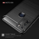 For Motorola Moto G50 Brushed Texture Carbon Fiber TPU Case(Blue)