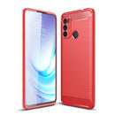 For Motorola Moto G60 Brushed Texture Carbon Fiber TPU Case(Red)