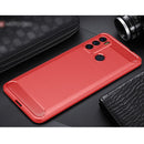 For Motorola Moto G60 Brushed Texture Carbon Fiber TPU Case(Red)