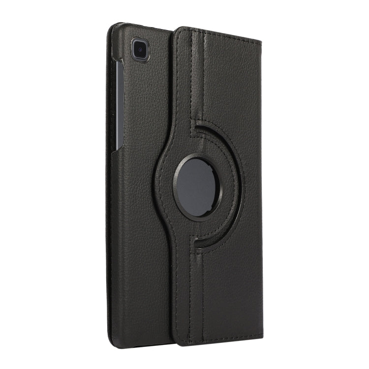For Samsung Galaxy A7 Lite T220 360 Degree Rotation Litchi Texture Flip Leather Case with Holder(Black)