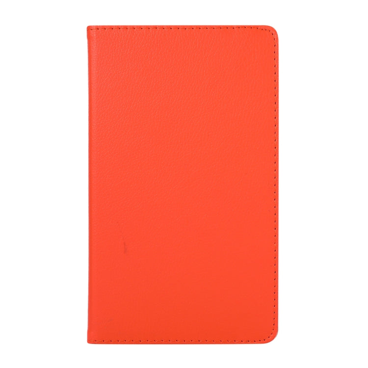 For Samsung Galaxy A7 Lite T220 360 Degree Rotation Litchi Texture Flip Leather Case with Holder(Orange)
