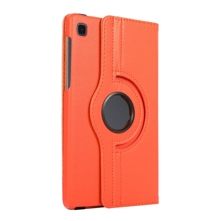 For Samsung Galaxy A7 Lite T220 360 Degree Rotation Litchi Texture Flip Leather Case with Holder(Orange)