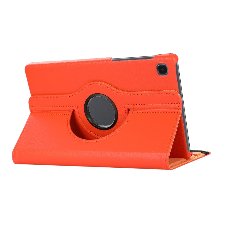 For Samsung Galaxy A7 Lite T220 360 Degree Rotation Litchi Texture Flip Leather Case with Holder(Orange)