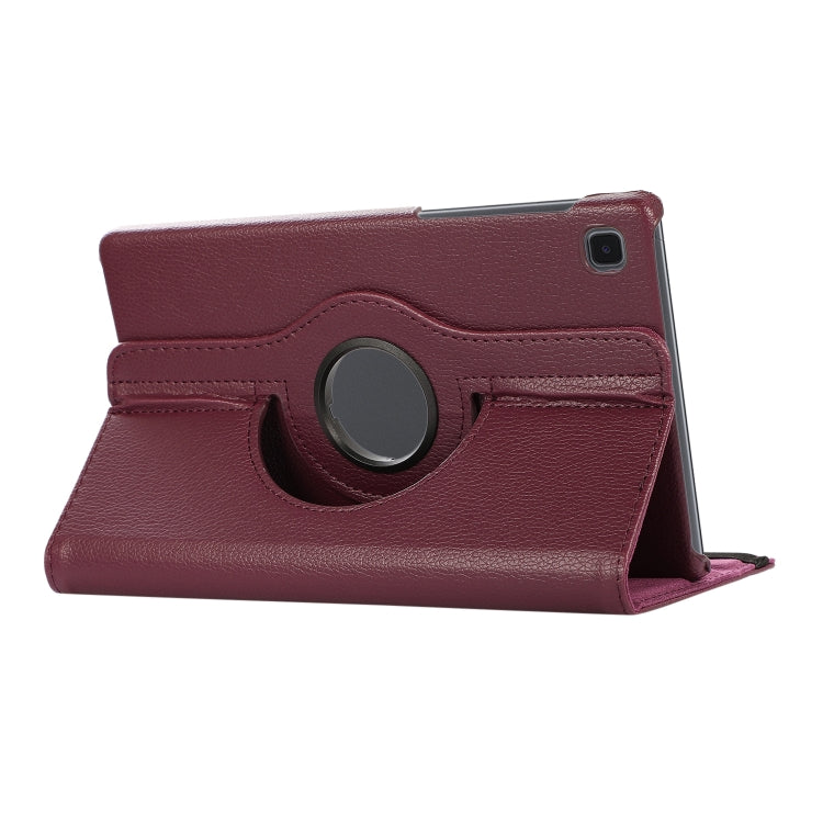 For Samsung Galaxy A7 Lite T220 360 Degree Rotation Litchi Texture Flip Leather Case with Holder(Purple)