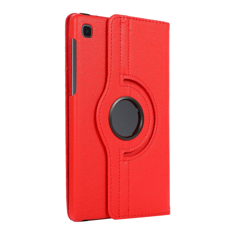 For Samsung Galaxy A7 Lite T220 360 Degree Rotation Litchi Texture Flip Leather Case with Holder(Red)