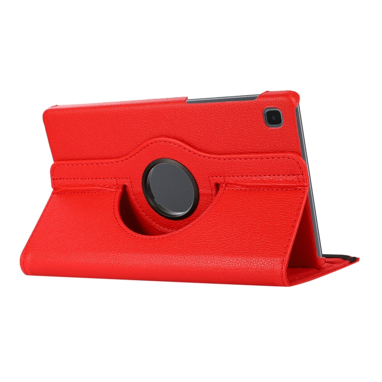 For Samsung Galaxy A7 Lite T220 360 Degree Rotation Litchi Texture Flip Leather Case with Holder(Red)