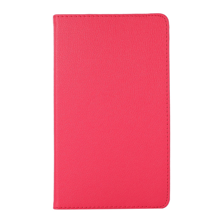 For Samsung Galaxy A7 Lite T220 360 Degree Rotation Litchi Texture Flip Leather Case with Holder(Rose Red)