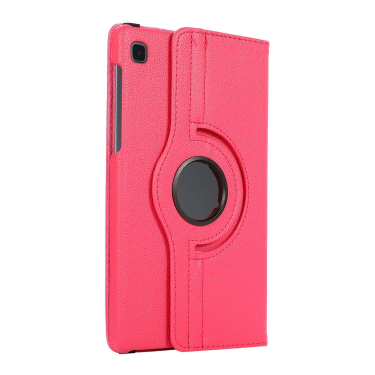 For Samsung Galaxy A7 Lite T220 360 Degree Rotation Litchi Texture Flip Leather Case with Holder(Rose Red)