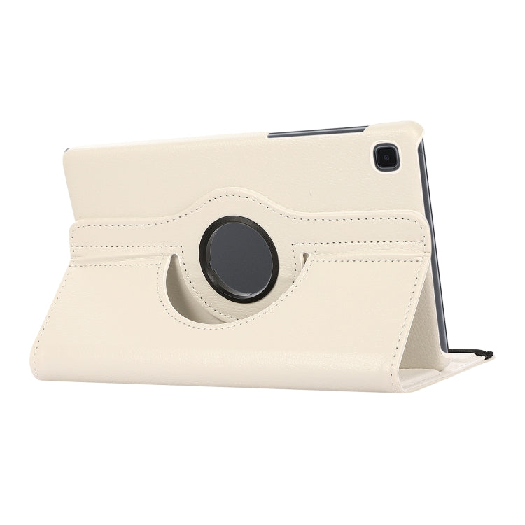 For Samsung Galaxy A7 Lite T220 360 Degree Rotation Litchi Texture Flip Leather Case with Holder(White)