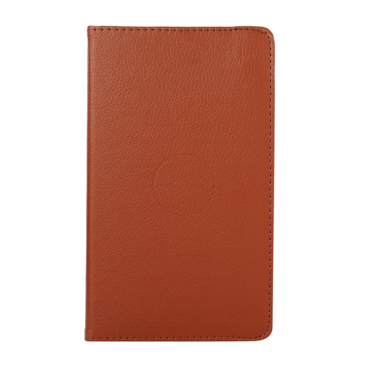 For Samsung Galaxy A7 Lite T220 360 Degree Rotation Litchi Texture Flip Leather Case with Holder(Brown)