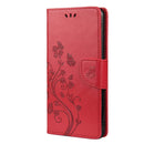 For Xiaomi Redmi Note 10 5G Butterfly Flower Pattern Horizontal Flip Leather Case with Holder & Card Slots & Wallet(Red)