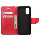 For Xiaomi Redmi Note 10 5G Butterfly Flower Pattern Horizontal Flip Leather Case with Holder & Card Slots & Wallet(Red)