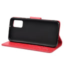 For Xiaomi Redmi Note 10 5G Butterfly Flower Pattern Horizontal Flip Leather Case with Holder & Card Slots & Wallet(Red)
