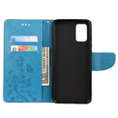 For Xiaomi Redmi Note 10 5G Butterfly Flower Pattern Horizontal Flip Leather Case with Holder & Card Slots & Wallet(Blue)