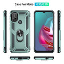 For Motorola Moto G10 / G30 Shockproof TPU + PC Protective Case with 360 Degree Rotating Holder(Green)