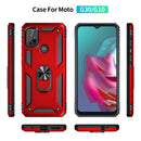 For Motorola Moto G10 / G30 Shockproof TPU + PC Protective Case with 360 Degree Rotating Holder(Red)