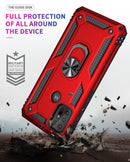 For Motorola Moto G10 / G30 Shockproof TPU + PC Protective Case with 360 Degree Rotating Holder(Red)