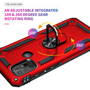 For Motorola Moto G10 / G30 Shockproof TPU + PC Protective Case with 360 Degree Rotating Holder(Red)