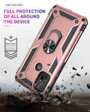 For Motorola Moto G10 / G30 Shockproof TPU + PC Protective Case with 360 Degree Rotating Holder(Rose Gold)