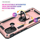 For Motorola Moto G10 / G30 Shockproof TPU + PC Protective Case with 360 Degree Rotating Holder(Rose Gold)