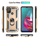 For Motorola Moto G10 / G30 Shockproof TPU + PC Protective Case with 360 Degree Rotating Holder(Gold)