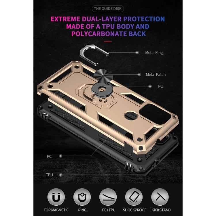 For Motorola Moto G10 / G30 Shockproof TPU + PC Protective Case with 360 Degree Rotating Holder(Gold)