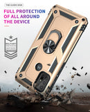 For Motorola Moto G10 / G30 Shockproof TPU + PC Protective Case with 360 Degree Rotating Holder(Gold)