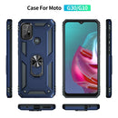 For Motorola Moto G10 / G30 Shockproof TPU + PC Protective Case with 360 Degree Rotating Holder(Blue)