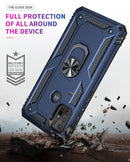 For Motorola Moto G10 / G30 Shockproof TPU + PC Protective Case with 360 Degree Rotating Holder(Blue)