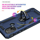 For Motorola Moto G10 / G30 Shockproof TPU + PC Protective Case with 360 Degree Rotating Holder(Blue)