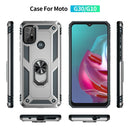 For Motorola Moto G10 / G30 Shockproof TPU + PC Protective Case with 360 Degree Rotating Holder(Silver)