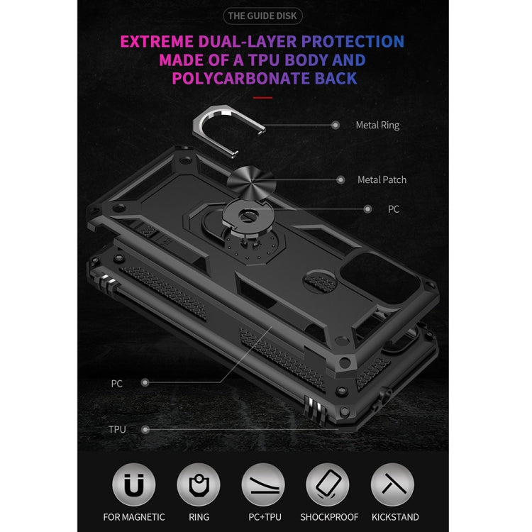 For Motorola Moto G10 / G30 Shockproof TPU + PC Protective Case with 360 Degree Rotating Holder(Black)