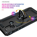 For Motorola Moto G10 / G30 Shockproof TPU + PC Protective Case with 360 Degree Rotating Holder(Black)