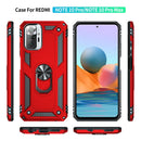 For Xiaomi Redmi Note 10 Pro Shockproof TPU + PC Protective Case with 360 Degree Rotating Holder(Red)