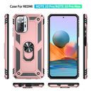 For Xiaomi Redmi Note 10 Pro Shockproof TPU + PC Protective Case with 360 Degree Rotating Holder(Rose Gold)