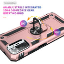 For Xiaomi Redmi Note 10 Pro Shockproof TPU + PC Protective Case with 360 Degree Rotating Holder(Rose Gold)