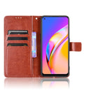 For OPPO A94 5G / Reno5 Z 5G / F19 Pro+ 5G Crazy Horse Texture Horizontal Flip Leather Case with Holder & Card Slots & Lanyard(Brown)