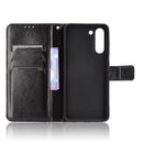 For Samsung Galaxy S21 FE Crazy Horse Texture Horizontal Flip Leather Case with Holder & Card Slots & Lanyard(Black)