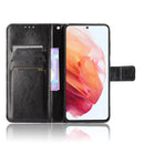 For Samsung Galaxy S21 FE Crazy Horse Texture Horizontal Flip Leather Case with Holder & Card Slots & Lanyard(Black)