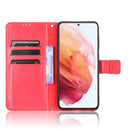 For Samsung Galaxy S21 FE Crazy Horse Texture Horizontal Flip Leather Case with Holder & Card Slots & Lanyard(Red)