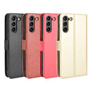 For Samsung Galaxy S21 FE Crazy Horse Texture Horizontal Flip Leather Case with Holder & Card Slots & Lanyard(Gold)