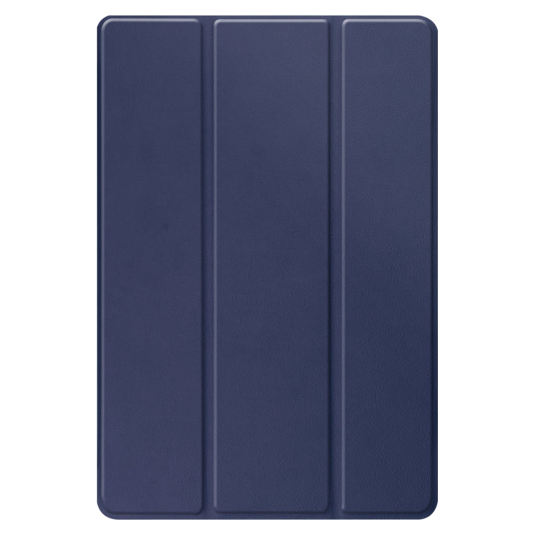 For Amazon Fire HD 10 (2021) Custer Texture Horizontal Flip Leather Case with Three-folding Holder & Sleep / Wake-up Function(Dark Blue)