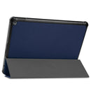 For Amazon Fire HD 10 (2021) Custer Texture Horizontal Flip Leather Case with Three-folding Holder & Sleep / Wake-up Function(Dark Blue)