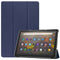 For Amazon Fire HD 10 (2021) Custer Texture Horizontal Flip Leather Case with Three-folding Holder & Sleep / Wake-up Function(Dark Blue)