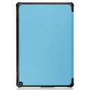 For Amazon Fire HD 10 (2021) Custer Texture Horizontal Flip Leather Case with Three-folding Holder & Sleep / Wake-up Function(Sky Blue)