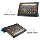 For Amazon Fire HD 10 (2021) Custer Texture Horizontal Flip Leather Case with Three-folding Holder & Sleep / Wake-up Function(Sky Blue)