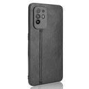 For OPPO A94 5G / F19 Pro+ 5G Shockproof Sewing Cow Skin Texture PC + PU + TPU Case(Black)