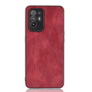 For OPPO A94 5G / F19 Pro+ 5G Shockproof Sewing Cow Skin Texture PC + PU + TPU Case(Red)